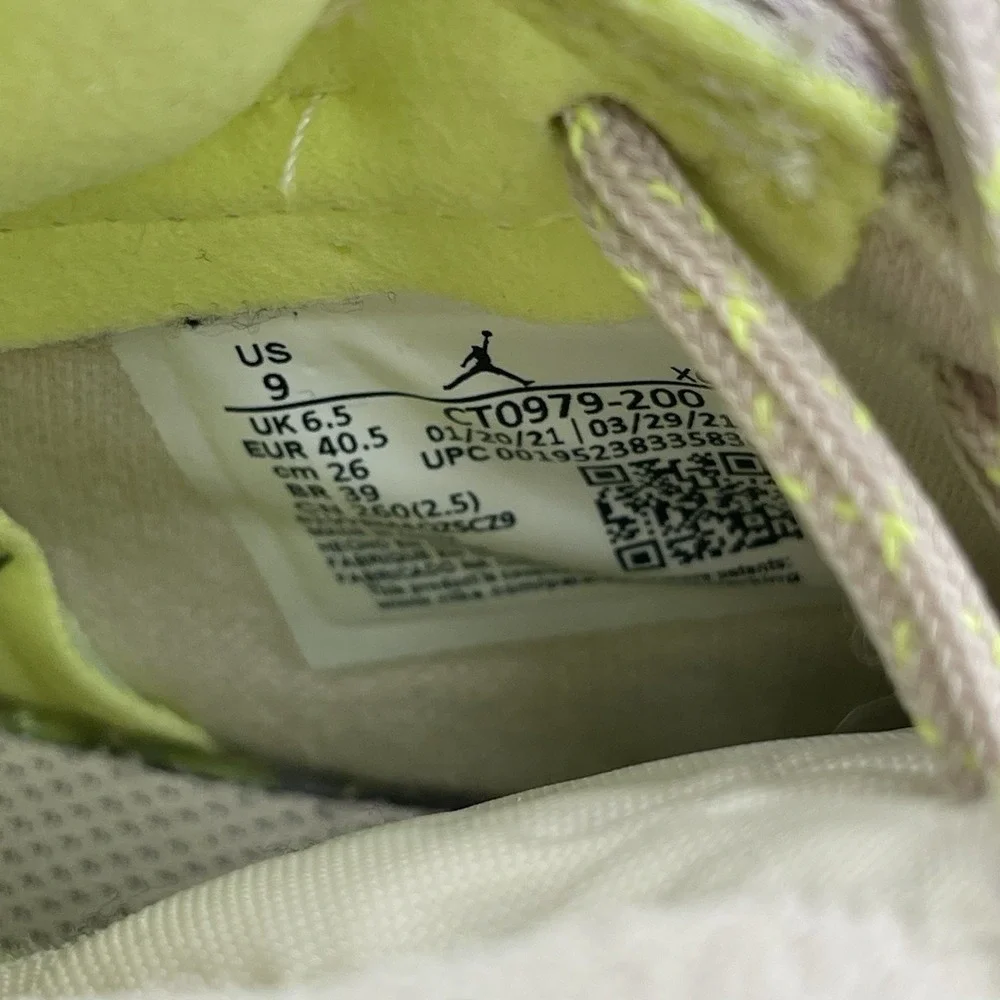 Nike CT0979-200 Air Jordan 1 Zoom Air CMFT Women's Size 9‎ Shoes Lemon Twist